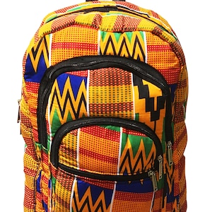 Kente Print African Backpack Book Bag Rucksack Handmade Ankara Backpack Bag