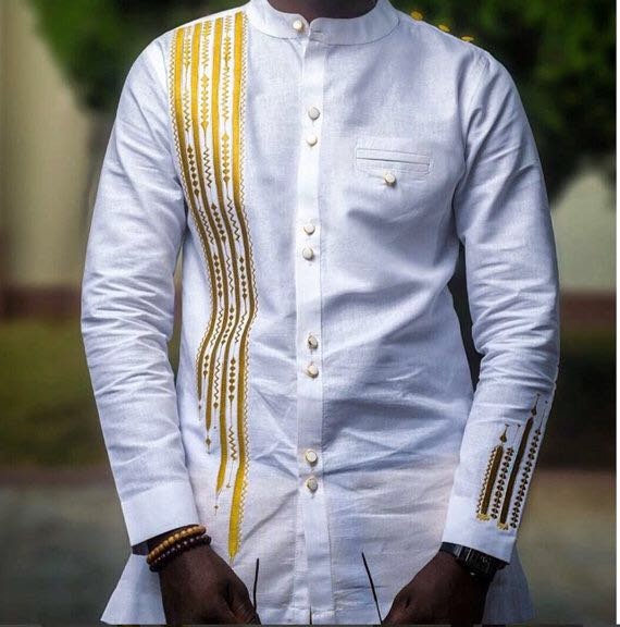 Gold and White Dashiki - Etsy