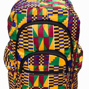 Kente African Print Backpack Book Bag Rucksack Handmade Backpack Handmade Bag