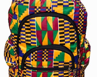 Kente Print Backpack Book Bag Rucksack Handmade - Etsy Finland