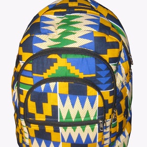 Sac à dos africain imprimé Kente Cartable Sac à dos Sac à dos fait main Sac à dos en tissu