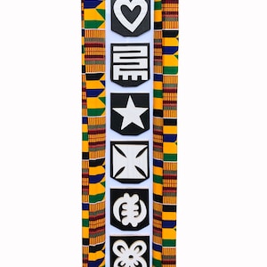 Vintage Hand carved African Ghana Adinkra Symbols Decorative Wall Frame