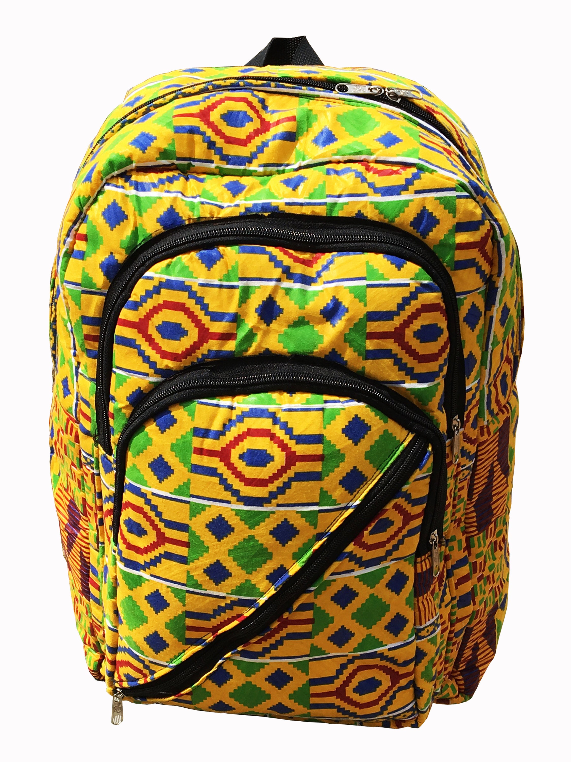 Kente Backpack African Print Book Bag Rucksack Handmade 