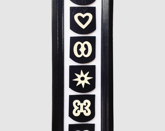 Vintage Hand carved Adinkra Symbols  African Ghana Decorative Wall Frame