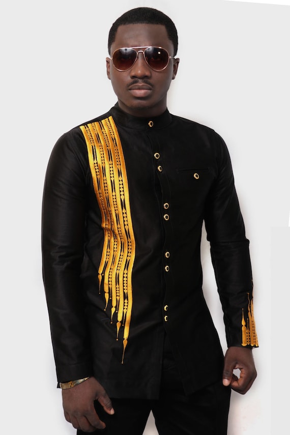 black and gold dress shirt