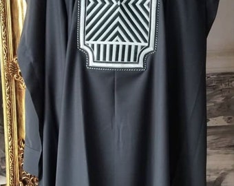 Blue-black & Gray Agbada Babariga 3 Pieces Men Groom Suit Men African Clothing