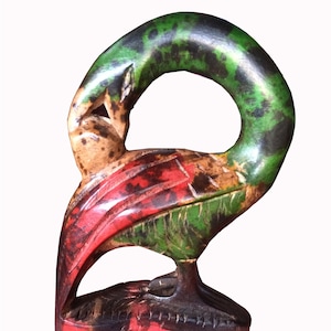 Vintage Hand carved Sankofa Bird Ghanaian Traditional Sculpture Ebony wood Art