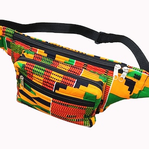Ankara Unisex Kente Fanny Pack Waist Bag Crossbody Pack Waist Pack Bum Pack Hip bag