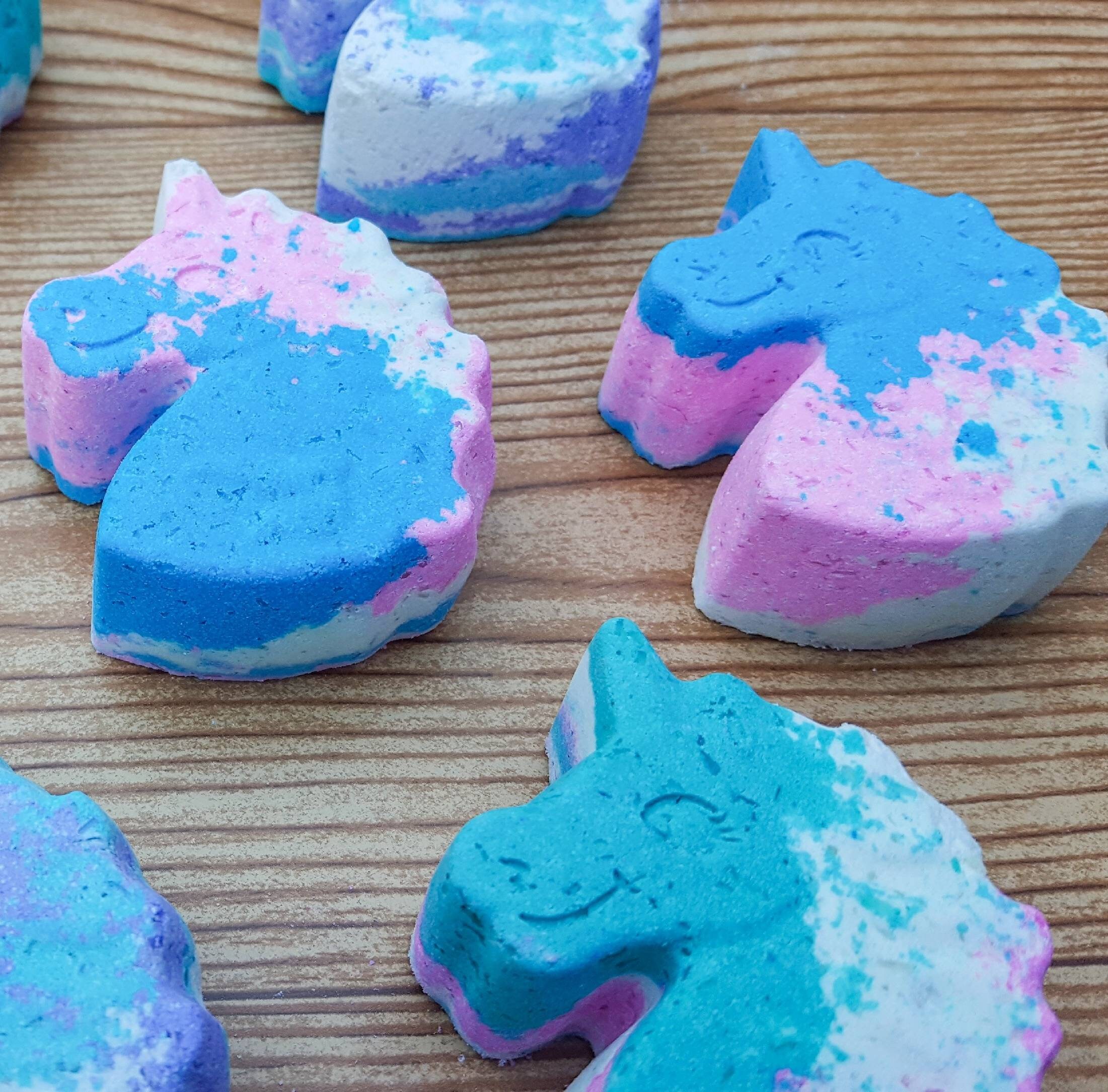 Unicorn bath bombs set of 2 vibrant bath fizzies unique Etsy