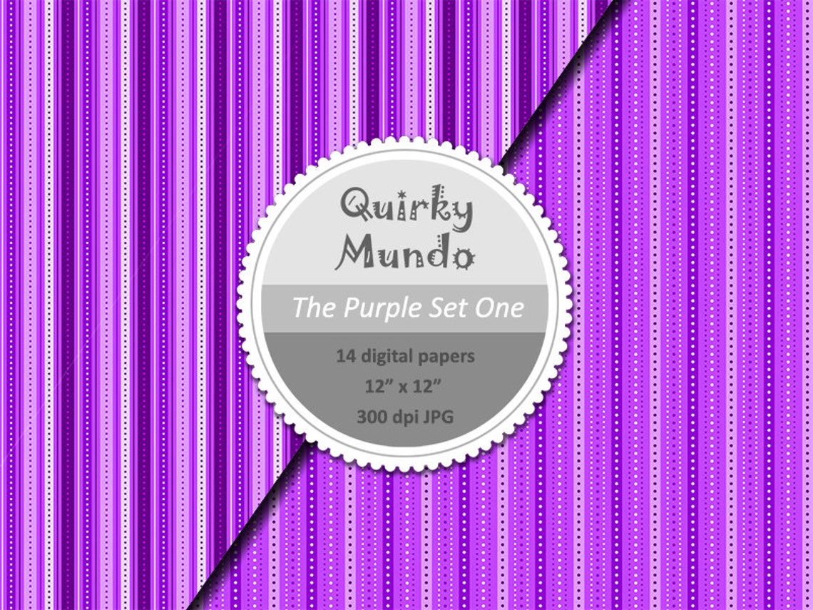 The Purple Set One printable craft papers with a variety of | Etsy