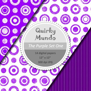 The Purple Set One printable craft papers with a variety of | Etsy