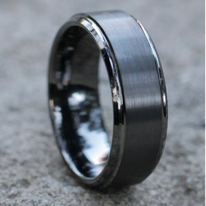 Gunmetal Tungsten Wedding Band,Gray Tungsten Ring,Men & Women,Tungsten Carbide Ring,Anniversary Ring,Comfort Fit,Gunmetal Wedding Band