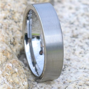 6mm Tungsten Wedding Band | Silver Tungsten Ring | Men & Women | Tungsten Carbide Ring | Anniversary Ring | Brush Ring