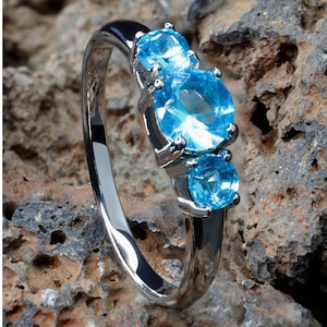 Aquamarine Wedding Ring,Black Titanium Ring,Anniversary Ring,Ladies Titanium Ring,Unique Wedding Ring,Solitaire Wedding Ring,Solitaire Ring