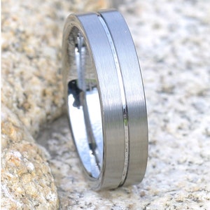 6mm Tungsten Wedding Band | Silver Tungsten Ring | Men & Women | Gray Tungsten Ring | Tungsten Carbide Ring | Brush