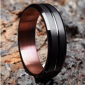 Tungsten and 2025 copper wedding bands