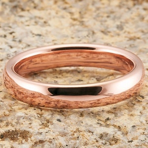 Rose Gold Tungsten Ring, 4mm Rose Gold Tungsten, 18k Rose Gold, Tungsten Carbide, Men & Women, Anniversary Ring, Engagement Ring, Dome Ring image 2