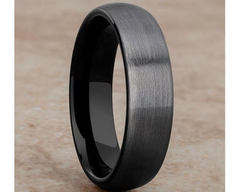 6mm Gunmetal Tungsten Ring,Gunmetal Wedding Ring,Tungsten Carbide Ring,Anniversary Ring,Engagement Ring,Gunmetal Ring,Comfort Fit Ring