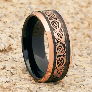 Rose Gold Tungsten Ring, 18 Rose Gold Tungsten, Rose Gold Tungsten Ring, Engagement Ring, Anniversary Ring, Ring For Men, Ring For Her
