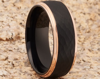 Black Tungsten Wedding Band Men's Tungsten Ring 8mm | Etsy