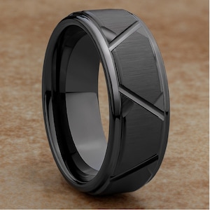 Gunmetal Wedding Ring,Tungsten Wedding Ring,Engagement Ring,8mm Ring,Unique Wedding Ring,Man&#39;s Wedding Ring,Woman&#39;s Ring,Tungsten Carbide