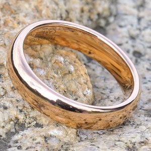 Rose Gold Tungsten Ring, 18k Rose Gold Tungsten, Tungsten Carbide Ring, Anniversary Ring, Men & Women, Ring For Her, Ring For Him, Shiny