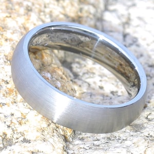 Silver Tungsten Ring | Tungsten Wedding Band | 6mm Dome Tungsten Ring | Tungsten Carbide Ring | Women&#39;s Tungsten Ring | Anniversary Ring