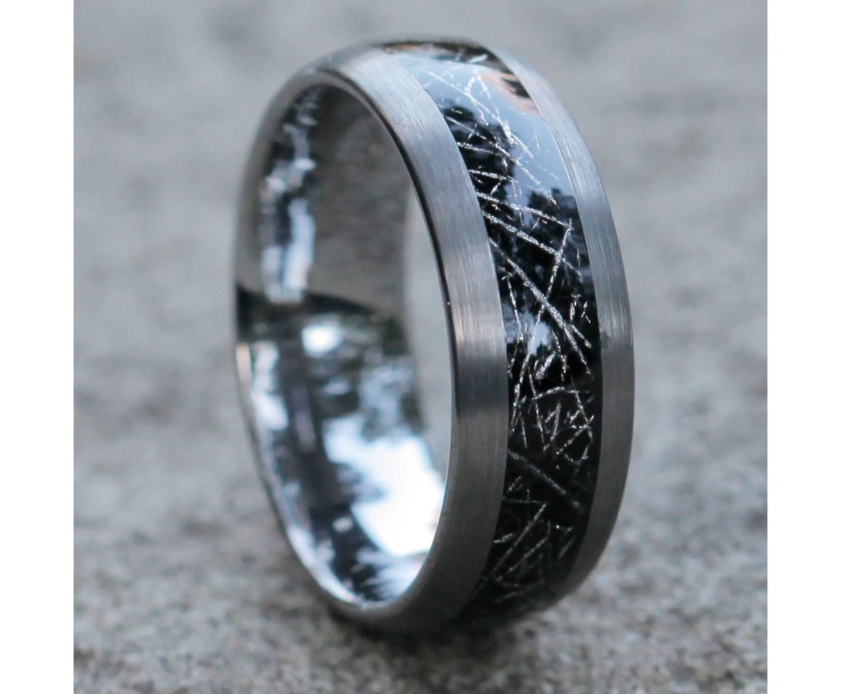 ガンメタルタングステンリング | 隕石タングステン結婚指輪 | ユニ 