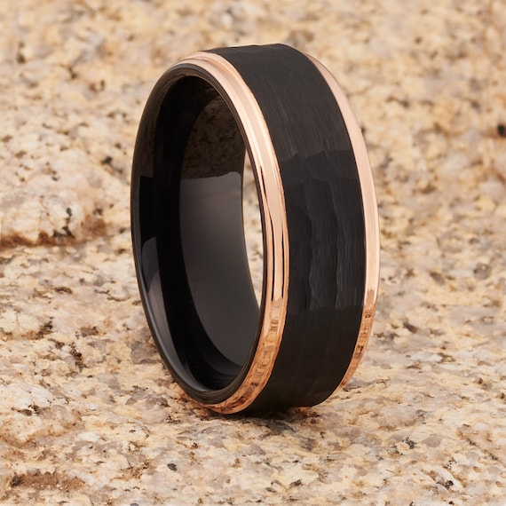 Black Tungsten Wedding Band Men's Tungsten Ring 8mm | Etsy