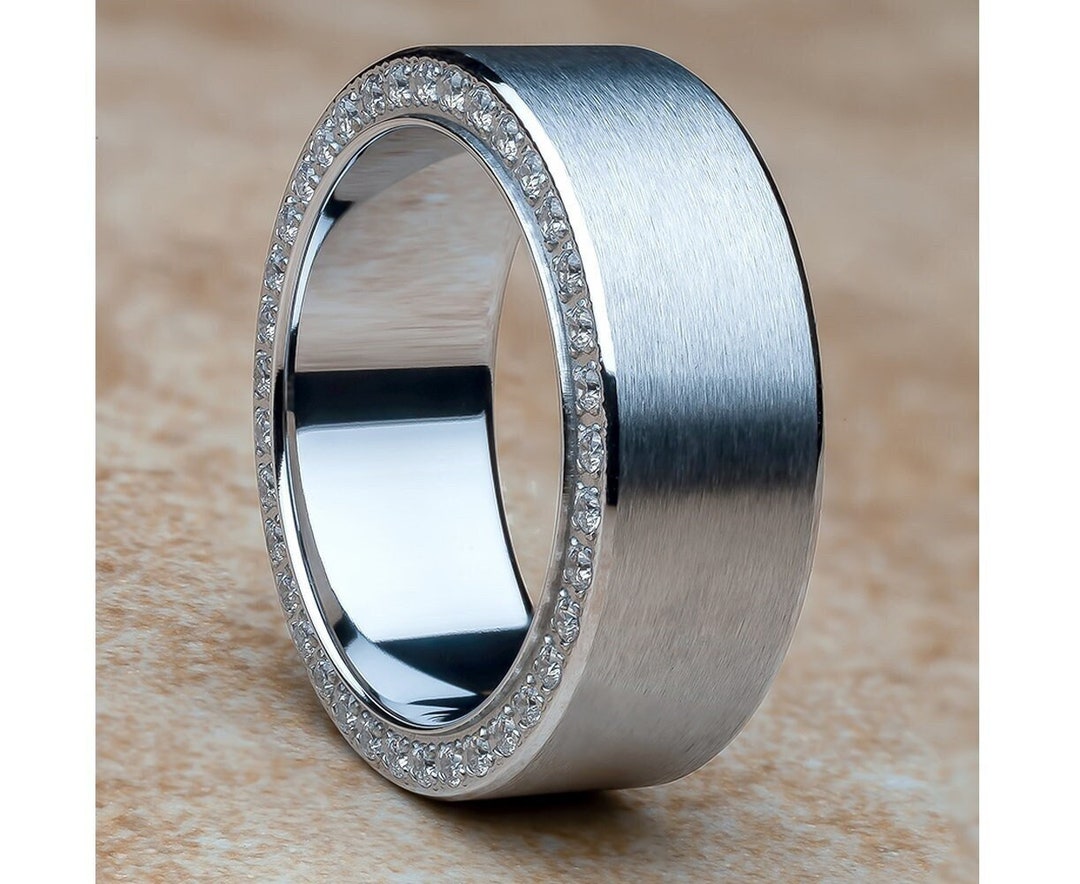 Titanium Wedding Ring,8mm Wedding Ring,cz Wedding Ring,engagement Ring ...
