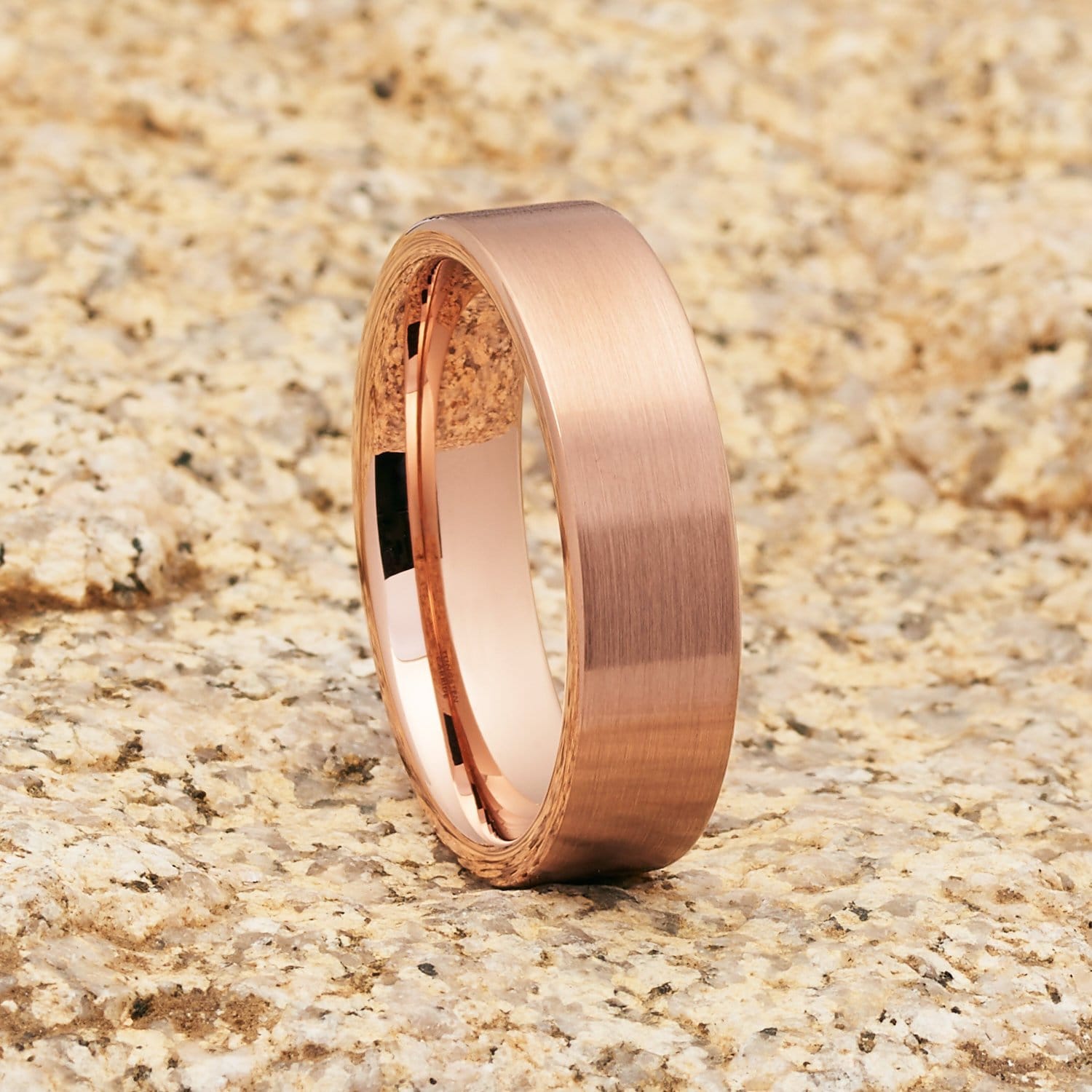 Rose gold tungsten ring deals