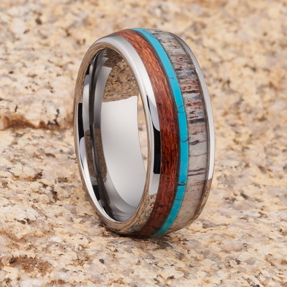 Antler and shop turquoise wedding bands