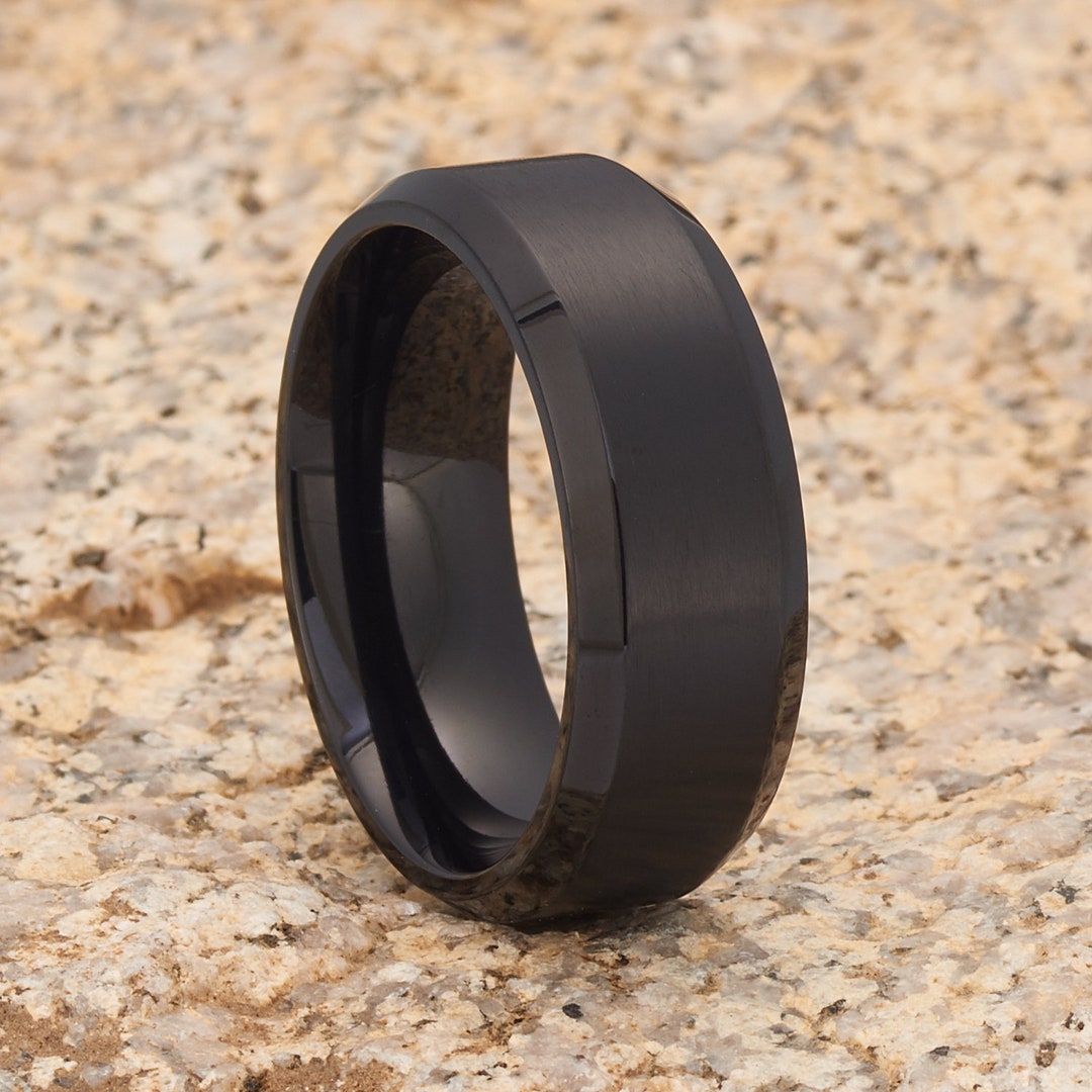 Black zirconium engagement rings deals