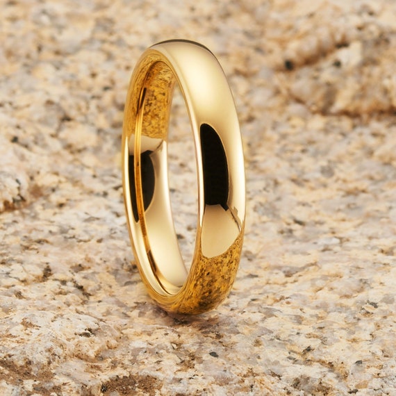 Yellow Gold Tungsten Wedding Ringyellow Gold Tungsten 