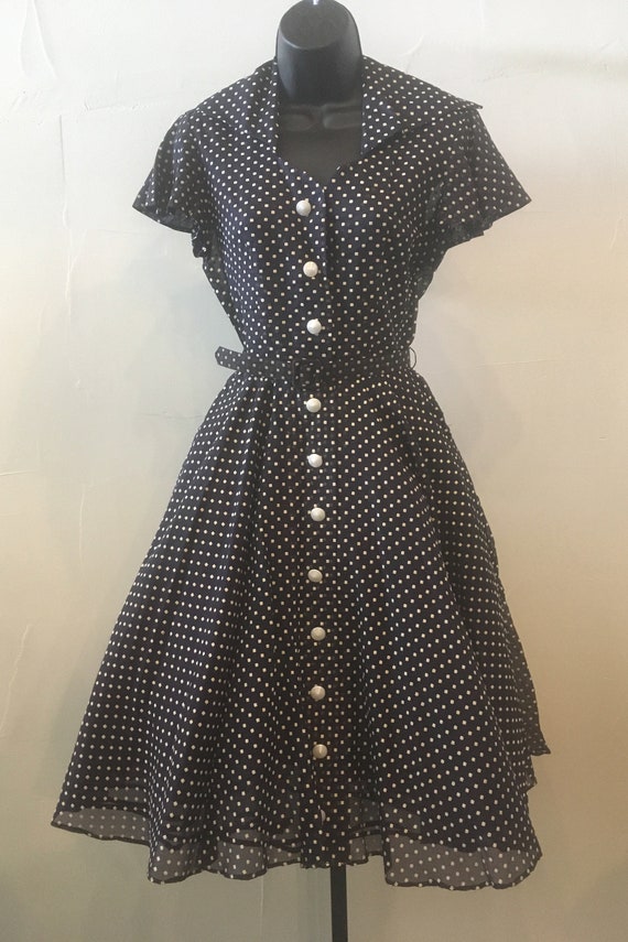 Vintage 1940/50's Sheer Organza Polka dot dress