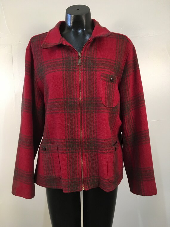 Vintage Women's Plaid Wool LL Bean Style Jacket