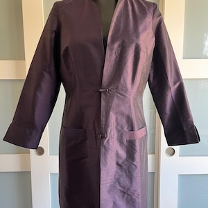 Elegant Chinese Tang Style Silk Reversible Evening Coat