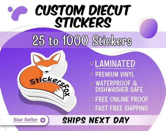 Custom Stickers  | Waterproof Vinyl Die Cut Stickers | Logo Stickers | Free Shipping
