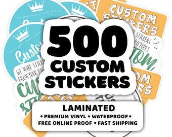 500+ Custom Die Cut Vinyl Stickers: Waterproof, Permanent Adhesive
