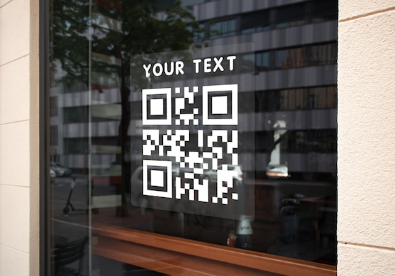 Custom QR Code Window Decal, Clear Sticker for Storefront Glass