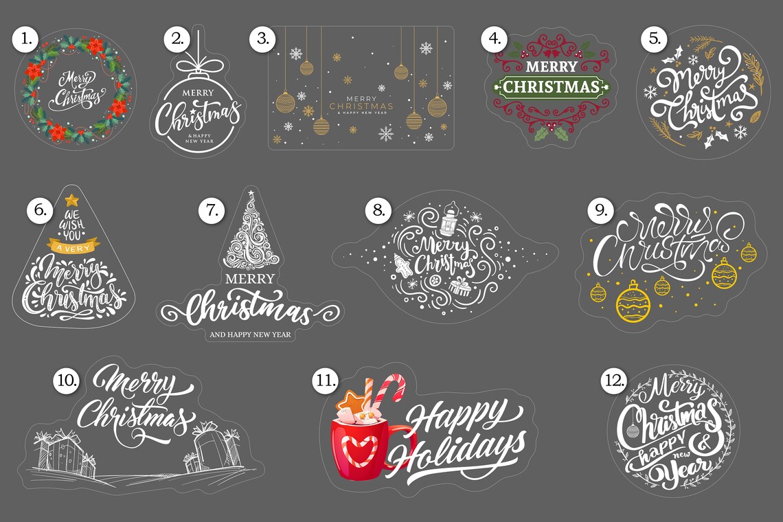 Static Cling Graphics Christmas Decals | Christmas Window Static Cling Decals | Christmas ...