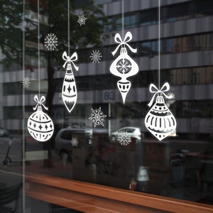 Christmas Ornament Window Clings: Winter Holiday Decor