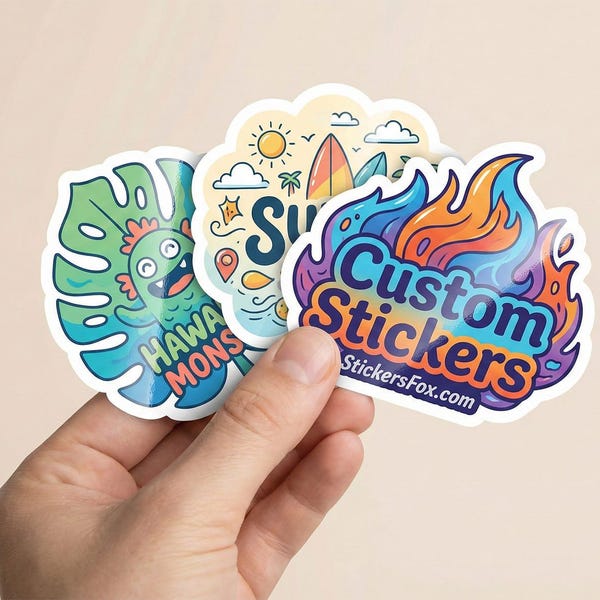 Custom Stickers – Laminated Waterproof Vinyl, Die Cut to Any Shape