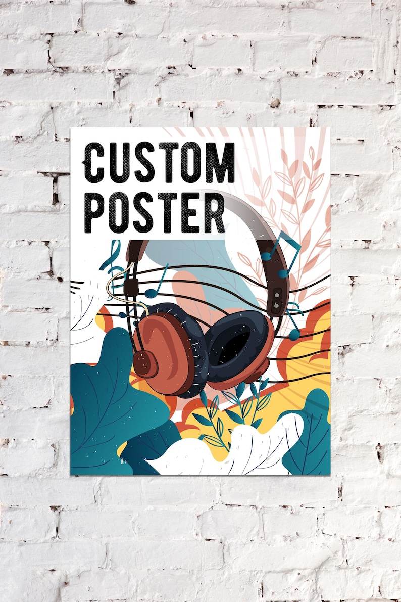 Personalized custom poster hanging on living room wall – modern wall art decor, movie poster