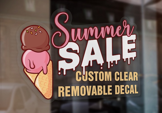 Custom Clear Removable Storefront Decal: Vibrant Vinyl Window Cling