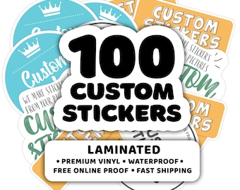 100  Custom Die Cut Vinyl Stickers Pack. Your custom vinyl sticker or decal cut to any shape. We make stickers from your pictures.