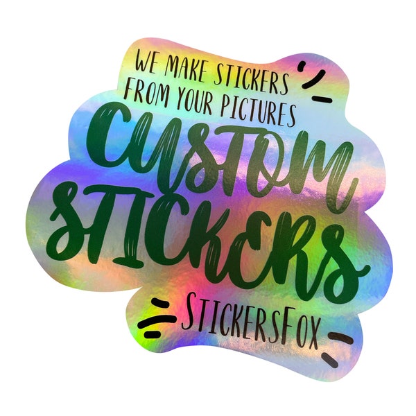 Holographic custom stickers decals, custom holographic labels from your design