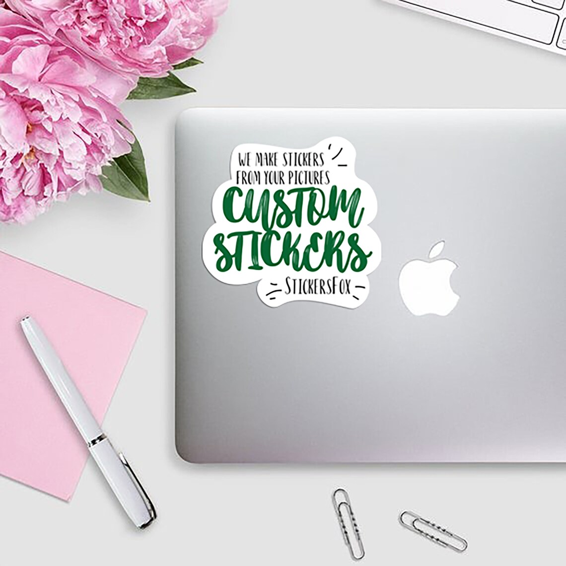 Custom stickers bulk set. Logo decals printed on waterproof Etsy
