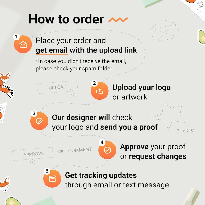 Explore the world of customization at Stickersfox! Find your favorite designs, personalize them, and place your order with ease.