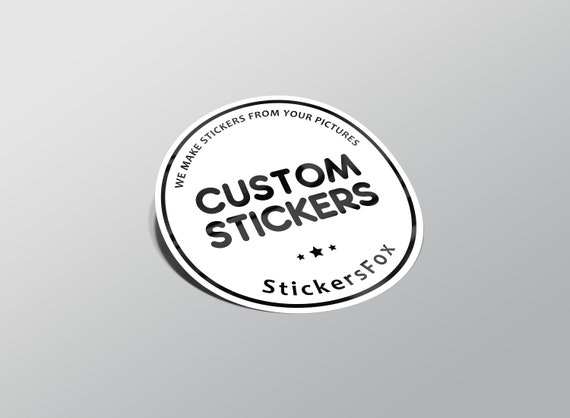 Custom Stickers Bulk Set. Logo Decals Printed on Waterproof